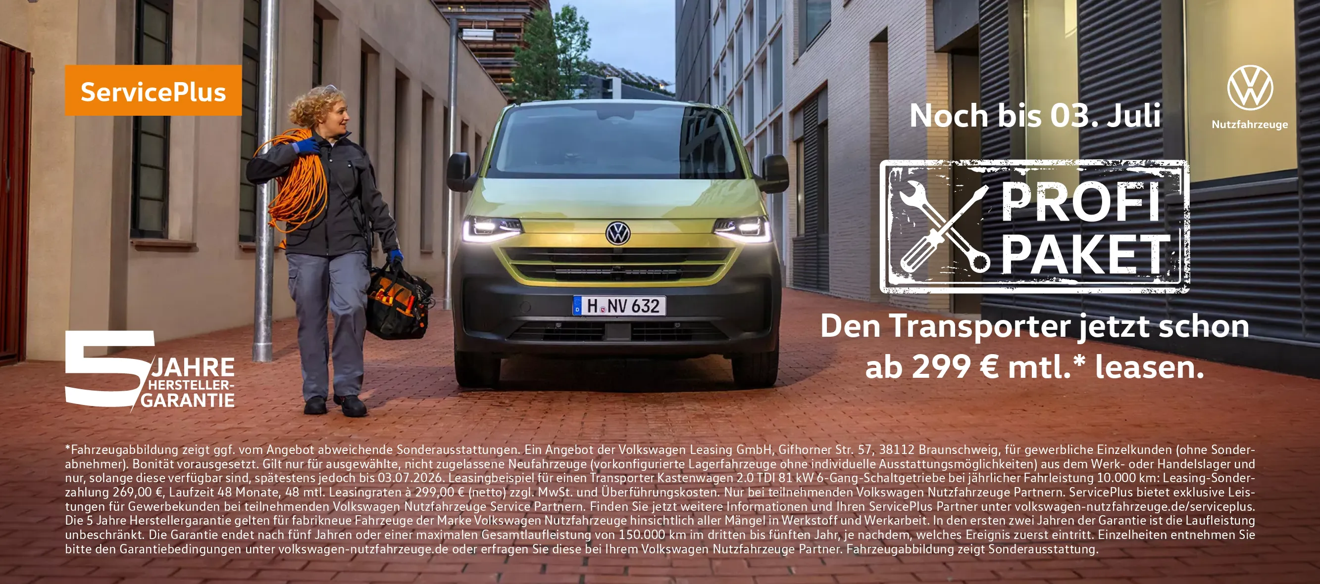 Online VW Transporter Profi Paket